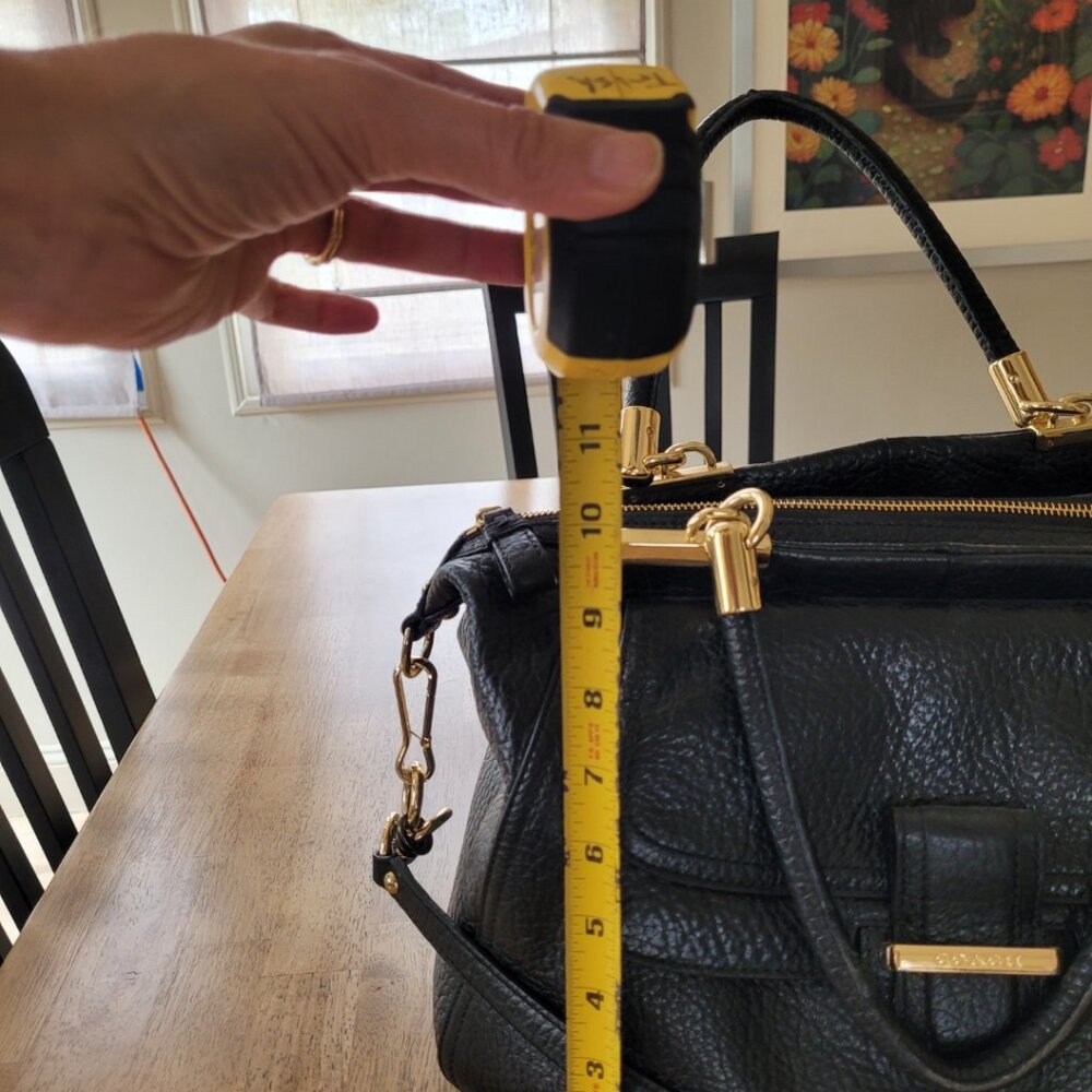Coach Madison Pinnacle Pebbled Leather Lily Satchel | Legacy Collection | Black - Picture 8 of 10
